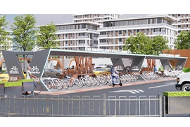 浙江金華自行（háng）車（chē）停車（chē）棚第一車發（fā）貨案例